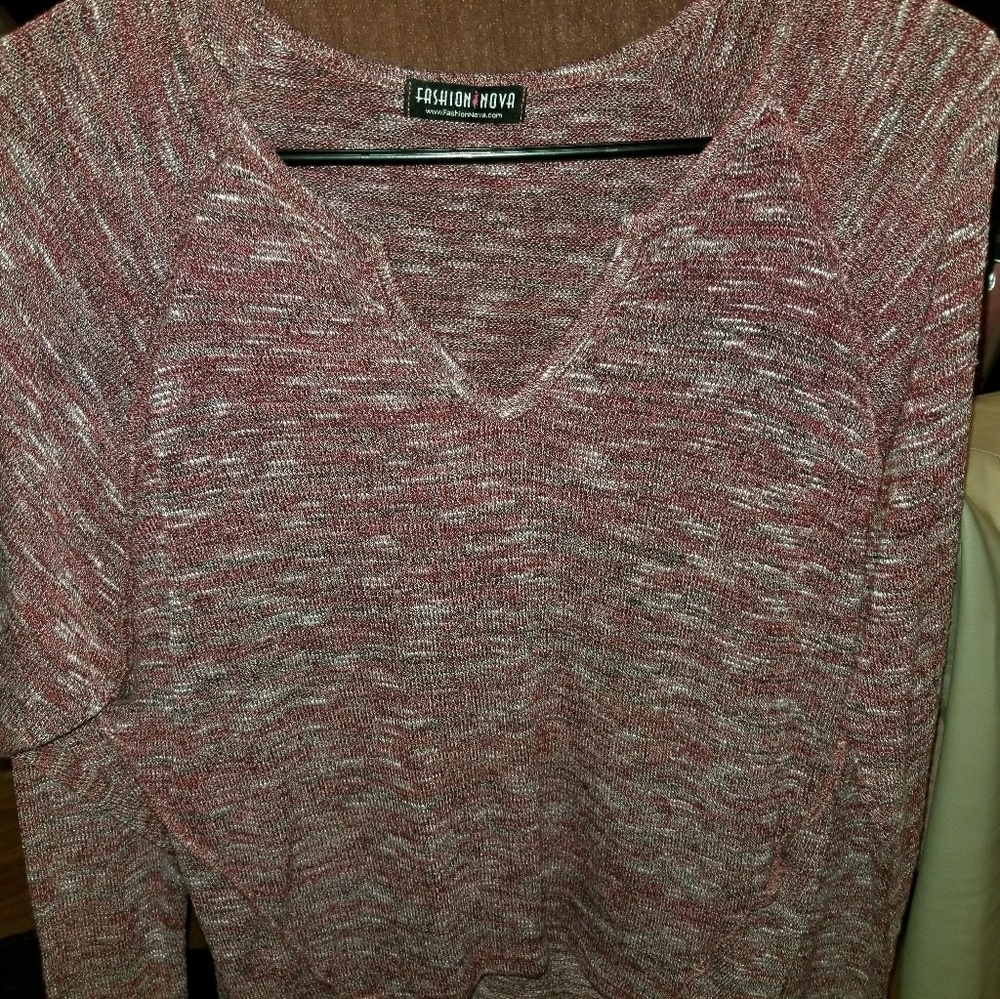 maroon knit sweater